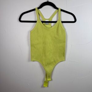 Dynamic Seamless Lime Ribbed Bodysuit | One Size